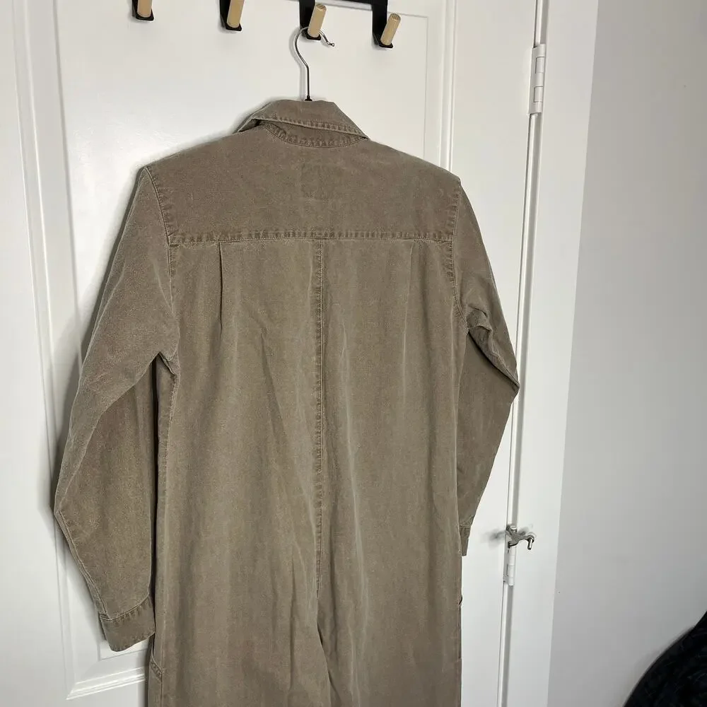 Banana Republic Vtg Jumpsuit Size S Brown Cotton Utility Coverall Boilersuit